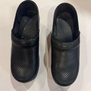 Dansko Black Perforated Clogs